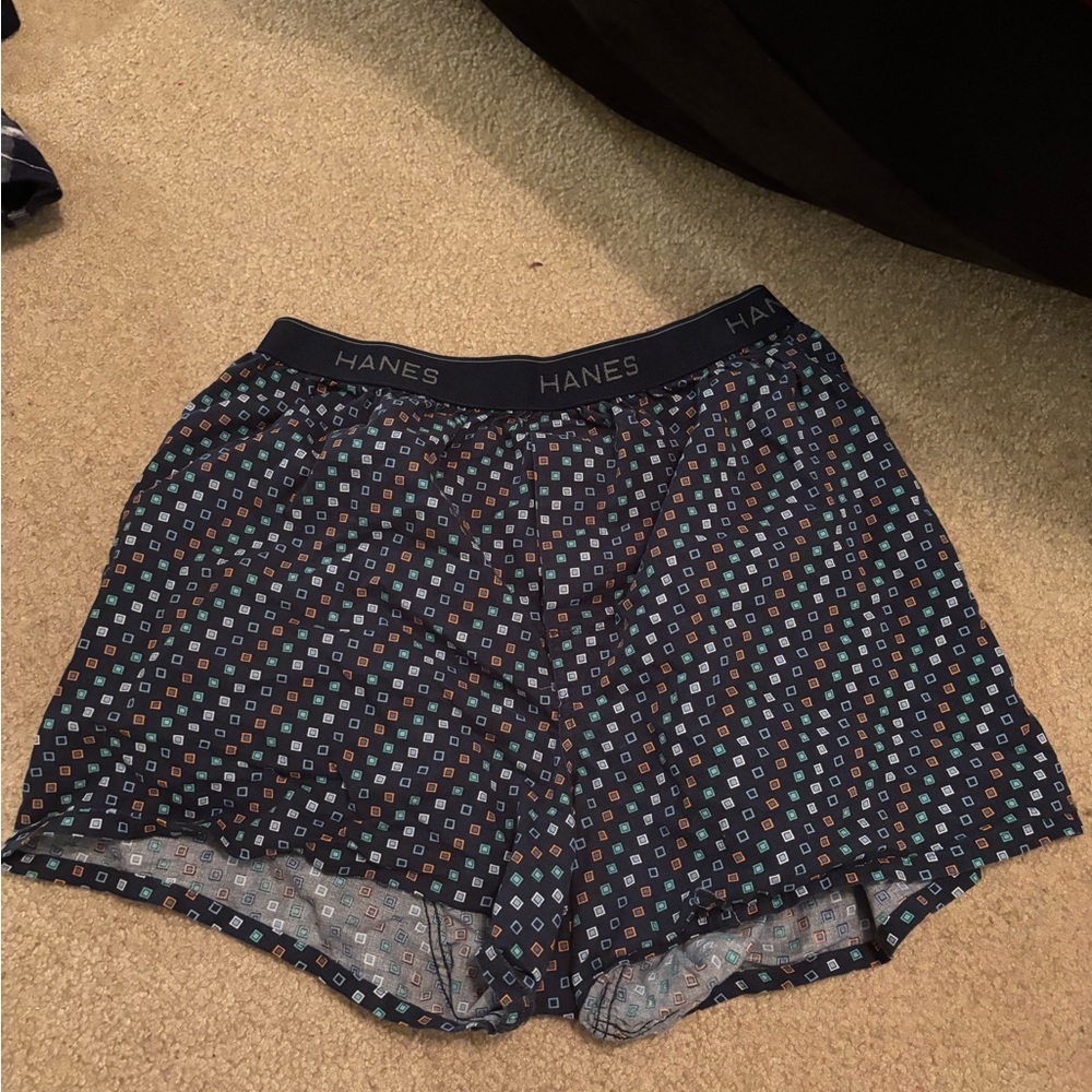 Hanes Black Polka Dot Bikini Intimates with Lace Trim
